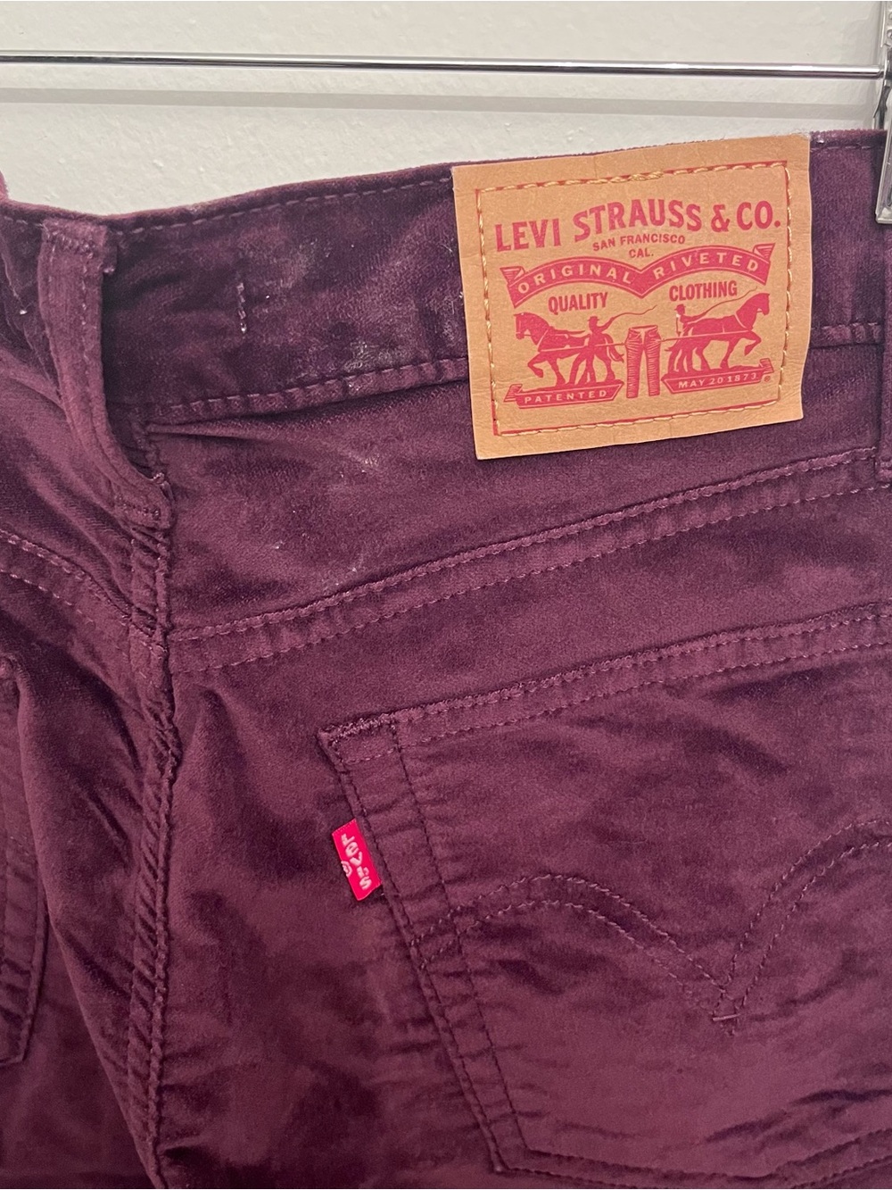 Levi's Women's Burgundy Velvet Jeans